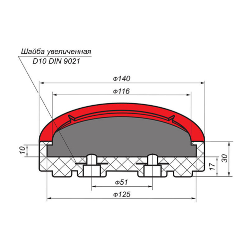 Накладка резиновая для подъемников "EverLift" 5т. РТИ-СЕРВИС 1042